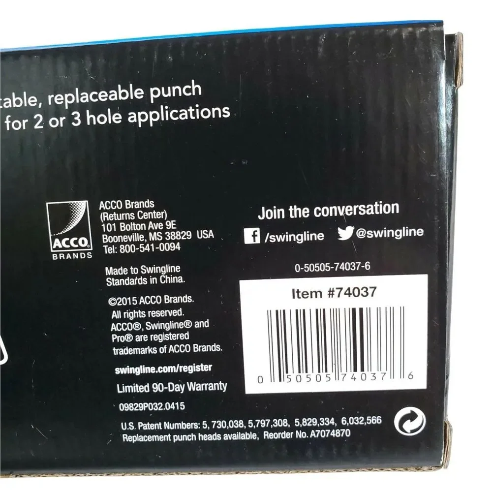 NIB SWINGLINE PRECISION PRO DESKTOP HOLE PUNCH 2-3 HOLE ADJUSTABLE 10 SHEET